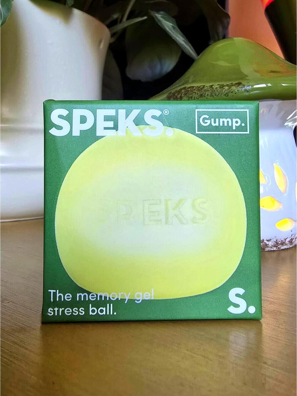 NIB Speks Original Gump Memory Gel Stress Ball - ALGAE